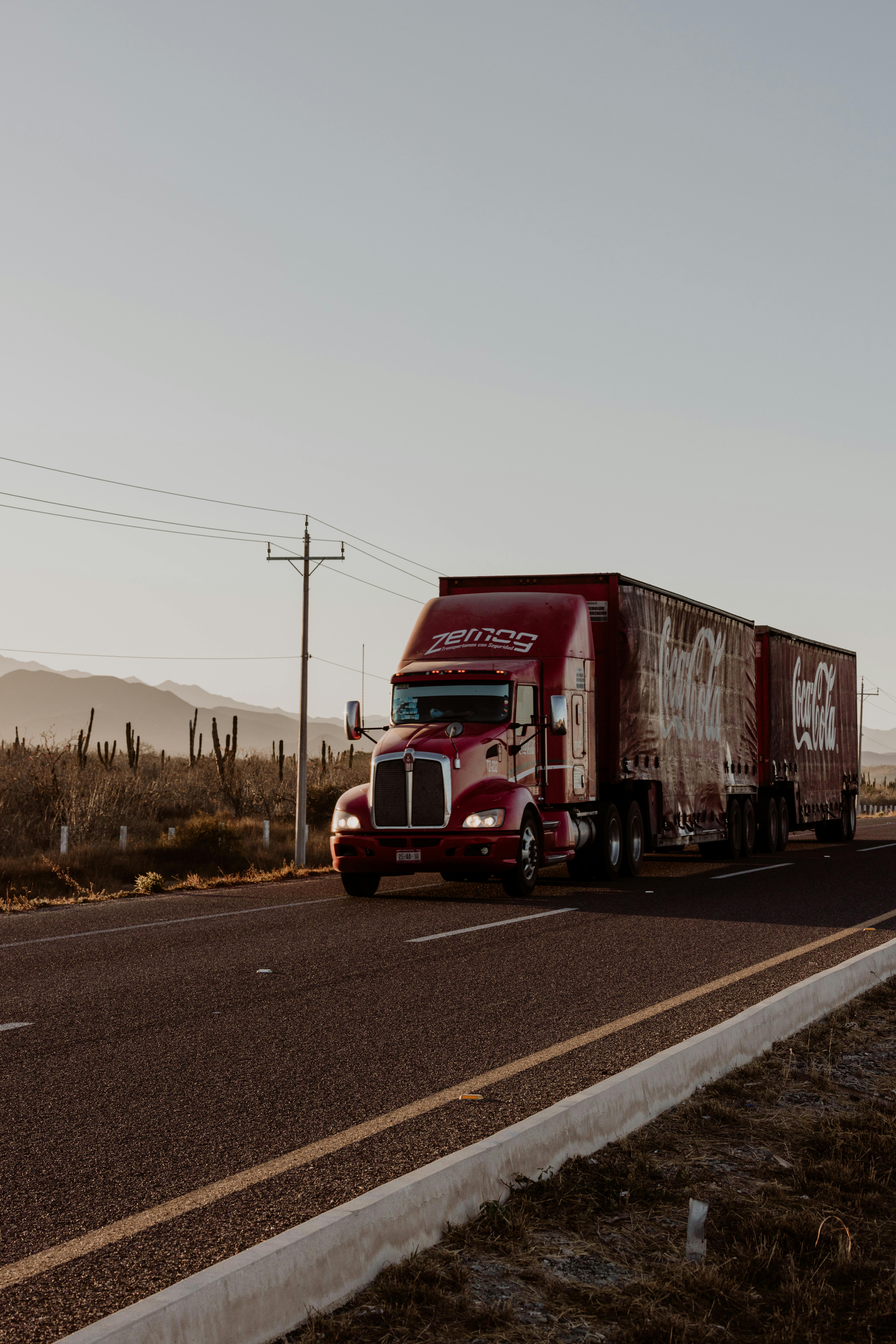 Semi truck on a mountain road